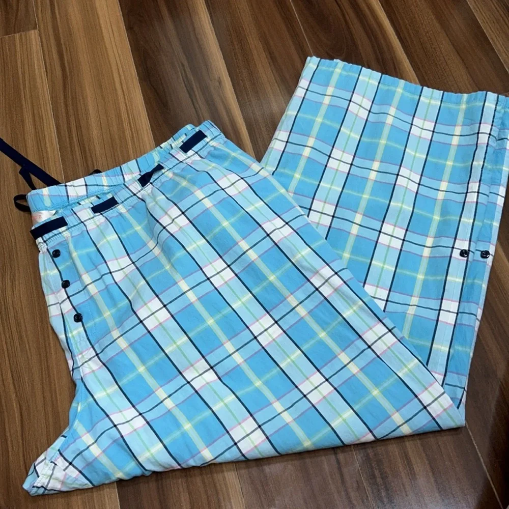 Size 22/24 3X Cacique 100% cotton blue plaid pajama pants
